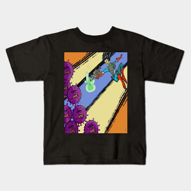 Blasting Away the Coronavirus Kids T-Shirt by pvpfromnj